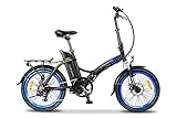 Argento Bicicletta elettrica Piuma Città Pieghevole, Unisex Adulto, Blu, 42